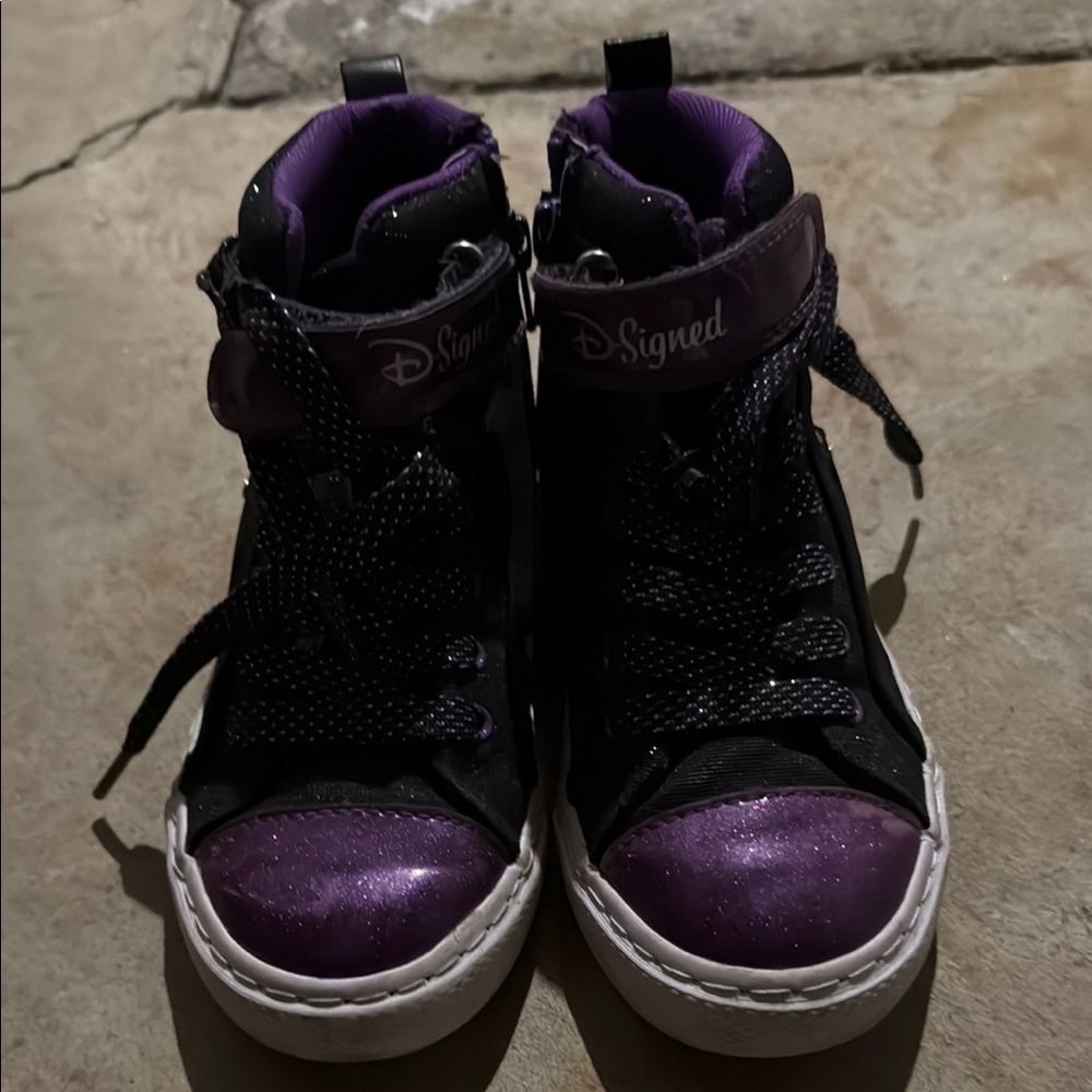 Disney Kids High-Top Sneakers - Black and Purple